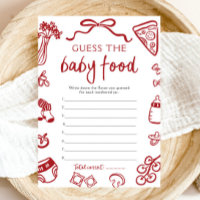 Hand Drawn Italian Baby Shower Guess The Baby Food