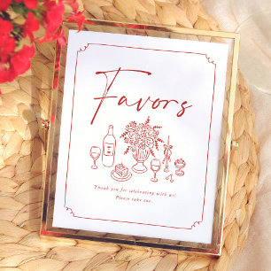 Hand Drawn Italian Bridal Shower Favour Sign