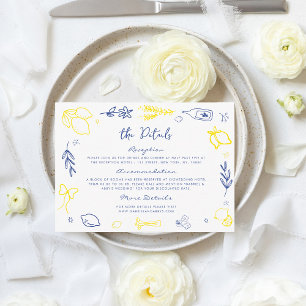 Hand Drawn Italian Handwriting Wedding Details Enclosure Card