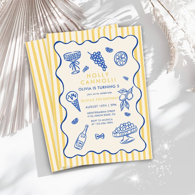 Hand Drawn Italian Holy Cannoli Birthday Invitation (Creator Uploaded)