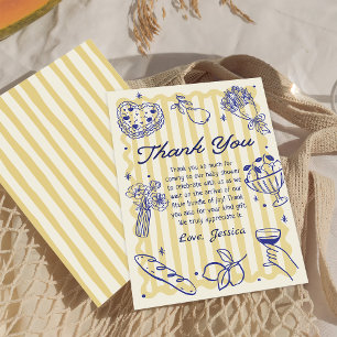 Hand Drawn Italian Lemon Baby Shower Thank You Card