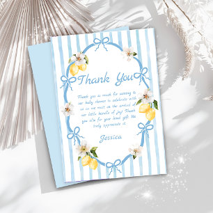 Hand Drawn Italian Lemon Baby Shower Thank You Card