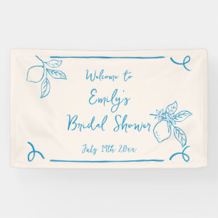 Hand Drawn Italian Lemon Bridal Shower Welcome Banner