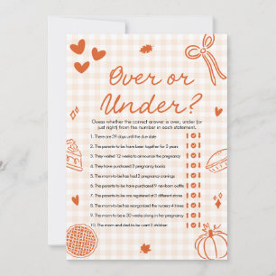 Hand Drawn Italian Over Or Under Baby Shower Game Invitation