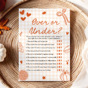 Hand Drawn Italian Over Or Under Baby Shower Game Invitation