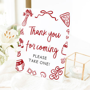 Hand Drawn Italian Thank you for coming Sign