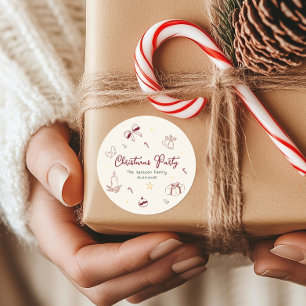 Hand Drawn Jingle And Mingle Christmas Party Classic Round Sticker