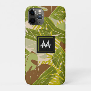 Hand Drawn Jungle Greenery Brown Leaf Case-Mate iPhone Case