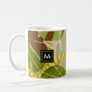 Hand Drawn Jungle Greenery Brown Leaf   Coffee Mug