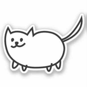 Hand Drawn Kitty Custom-Cut Vinyl Sticker