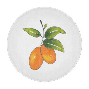 Hand Drawn Kumquats Cutting Board
