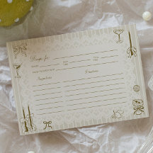 Hand Drawn Laced in Love Bridal Shower Recipe Card