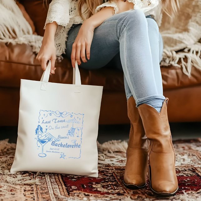 Hand Drawn Last Toast On The Coast Bachelorette  Tote Bag (Creator Uploaded)