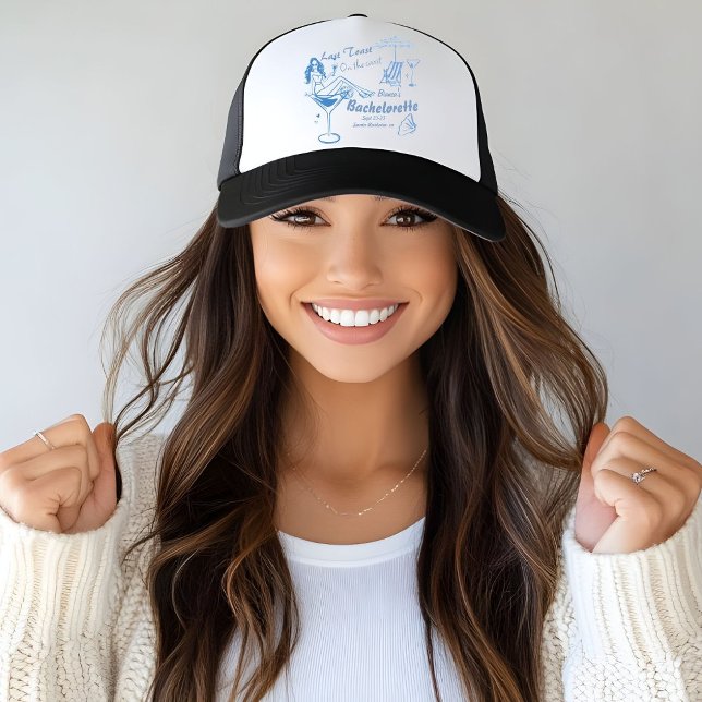 Hand Drawn Last Toast On The Coast Bachelorette  Trucker Hat (Creator Uploaded)