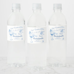 Hand Drawn Last Toast On The Coast Bachelorette  Water Bottle Label