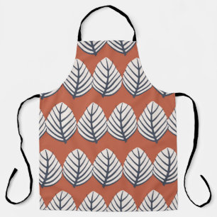 Hand drawn leaf motif seamless pattern  apron