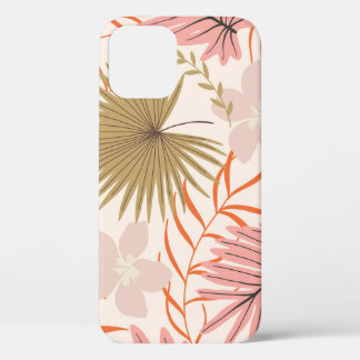 Hand Drawn Leaves: Exotic Jungle Pattern. iPhone 12 Case