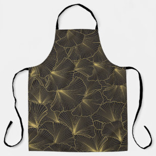 Hand drawn leaves of tropical plants. Vintage trop Apron