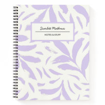 Hand Drawn Leaves Pastel Purple Seamless Pattern