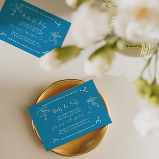 Hand Drawn Lemon Baby Shower Book Request Cards