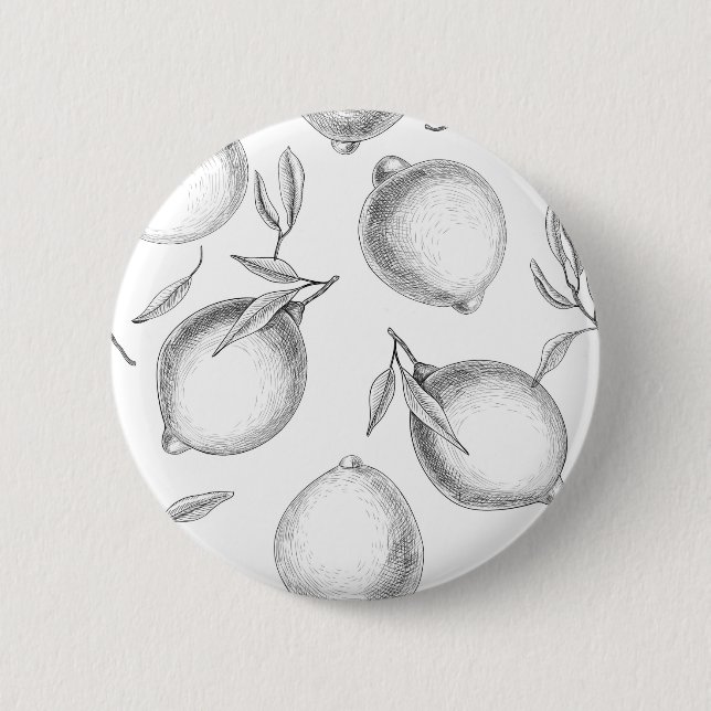 Hand drawn Lemon pattern 6 Cm Round Badge (Front)