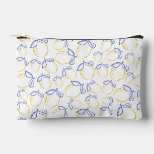 Hand Drawn Lemon Pattern Accessory Pouch