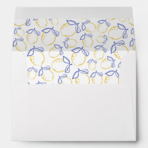 Hand Drawn Lemon Pattern Interior Envelope