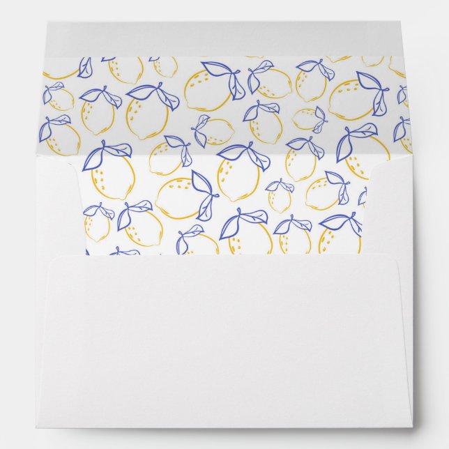 Hand Drawn Lemon Pattern Interior Envelope (Back (Bottom))