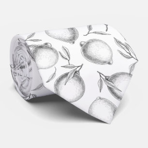 Hand drawn Lemon pattern Neck Tie