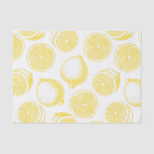 Hand drawn lemon pattern tissue paper