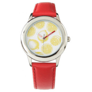 Hand drawn lemon pattern watch