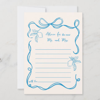 Hand-drawn Lemon Wedding Advice Card