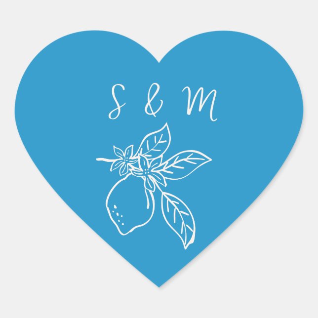 Hand Drawn Lemon Wedding Favour Stickers (Front)