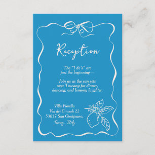 Hand Drawn Lemon Wedding Reception Enclosure Card