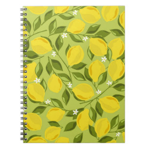 Hand Drawn Lemons Colourful Wallpaper Notebook