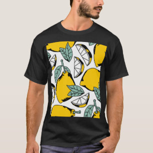 Hand drawn lemons, vibrant pattern. T-Shirt