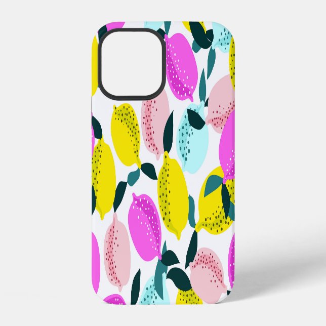 Hand Drawn Lemons Vintage Pattern iPhone Case (Back)