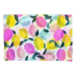 Hand Drawn Lemons Vintage Pattern Pillowcase