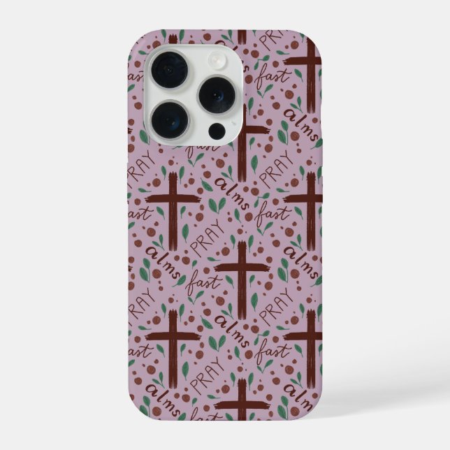 Hand-drawn Lenten Cross and Roses IPhone Case (Back)
