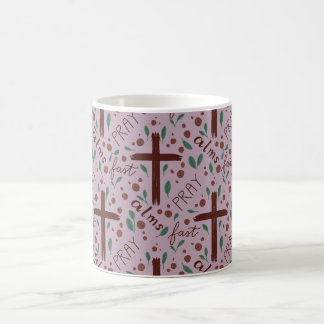 Hand-drawn Lenten Cross and Roses Mug