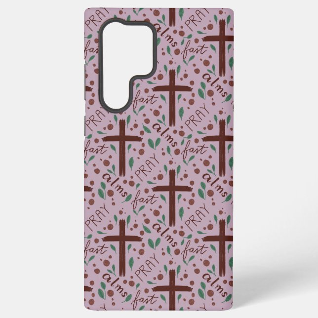 Hand-drawn Lenten Cross and Roses Samsung Case (Back)