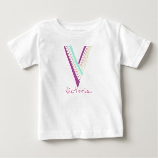 Hand drawn letter V with customisable name Baby T-Shirt
