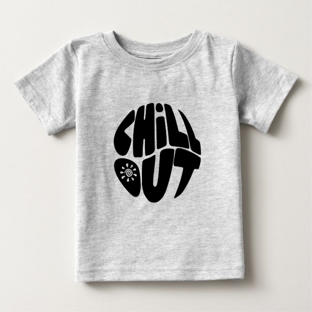 Hand drawn lettering phrase in the shape of a ball baby T-Shirt (Front)