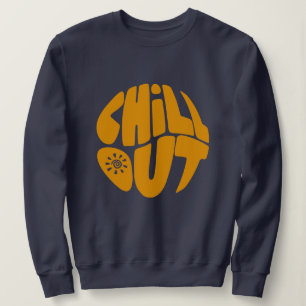 Hand drawn lettering phrase in the shape of a ball sweatshirt