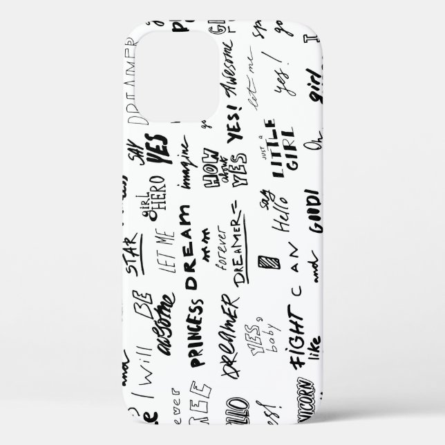 Hand-drawn lettering, typography doodle collection Case-Mate iPhone case (Back)