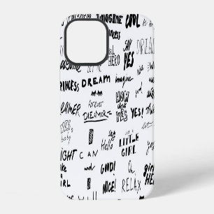 Hand-drawn lettering, typography doodle collection iPhone 12 case