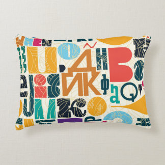 Hand-drawn letters: vintage seamless design. decorative cushion
