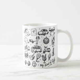 Hand Drawn Lifestyle Clipart Bundle, Coffee Mug