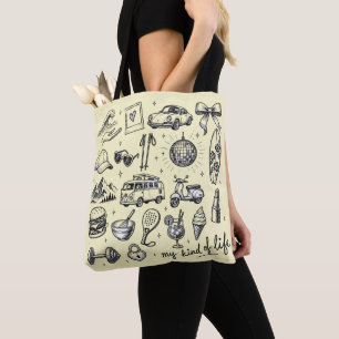 Hand Drawn Lifestyle Clipart Bundle, Tote Bag