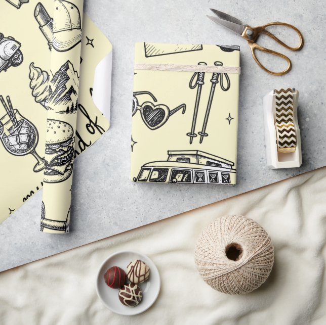 Hand Drawn Lifestyle Clipart Bundle,  Wrapping Paper (Crafts)